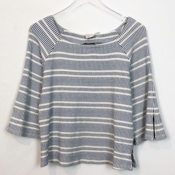 Postmark Blue & White Striped Flare Sleeve Top S - Picture 3 of 8